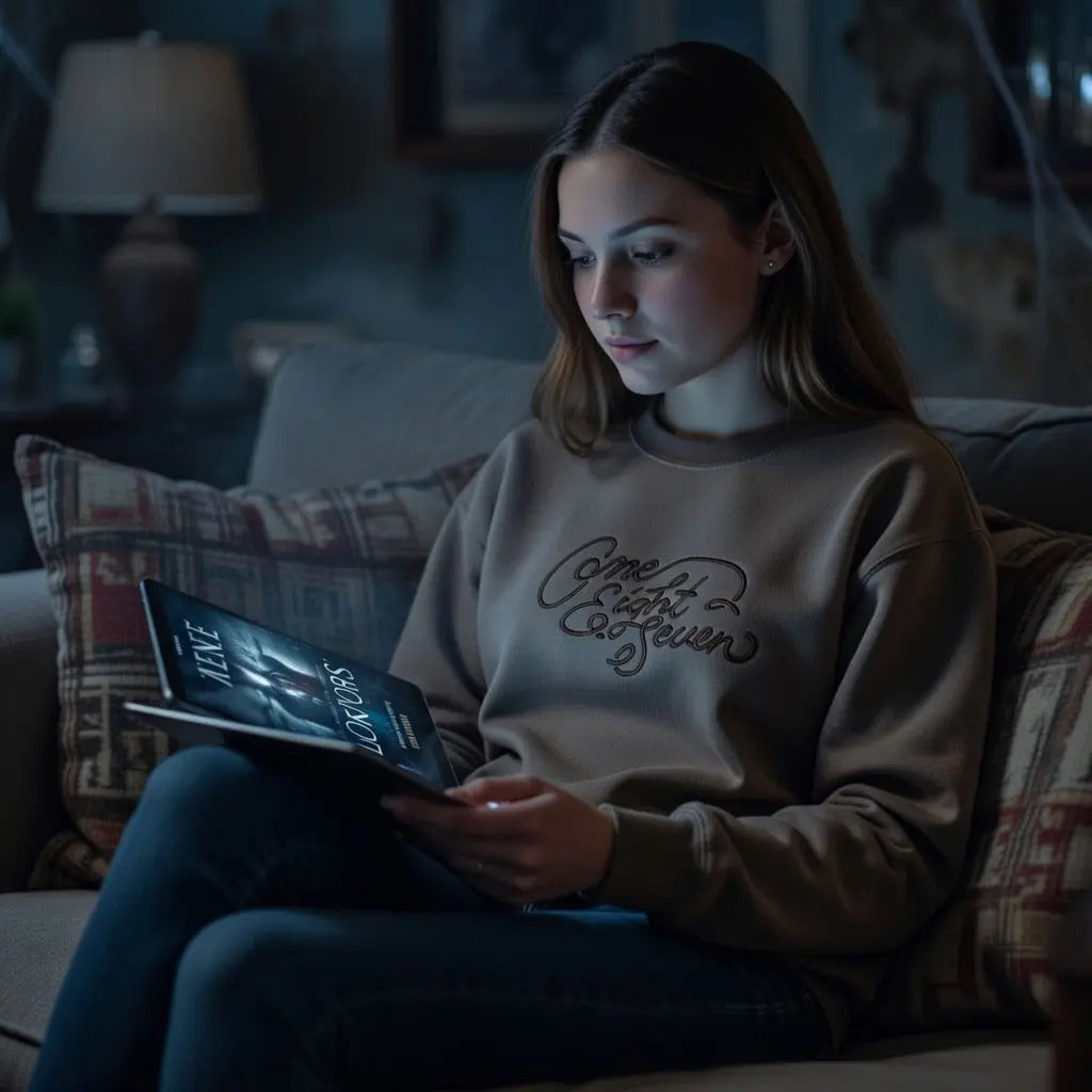 Vintage Mineral Wash Crewneck Sweatshirt - “One Eight Seven” Embroidered Ten-Eight