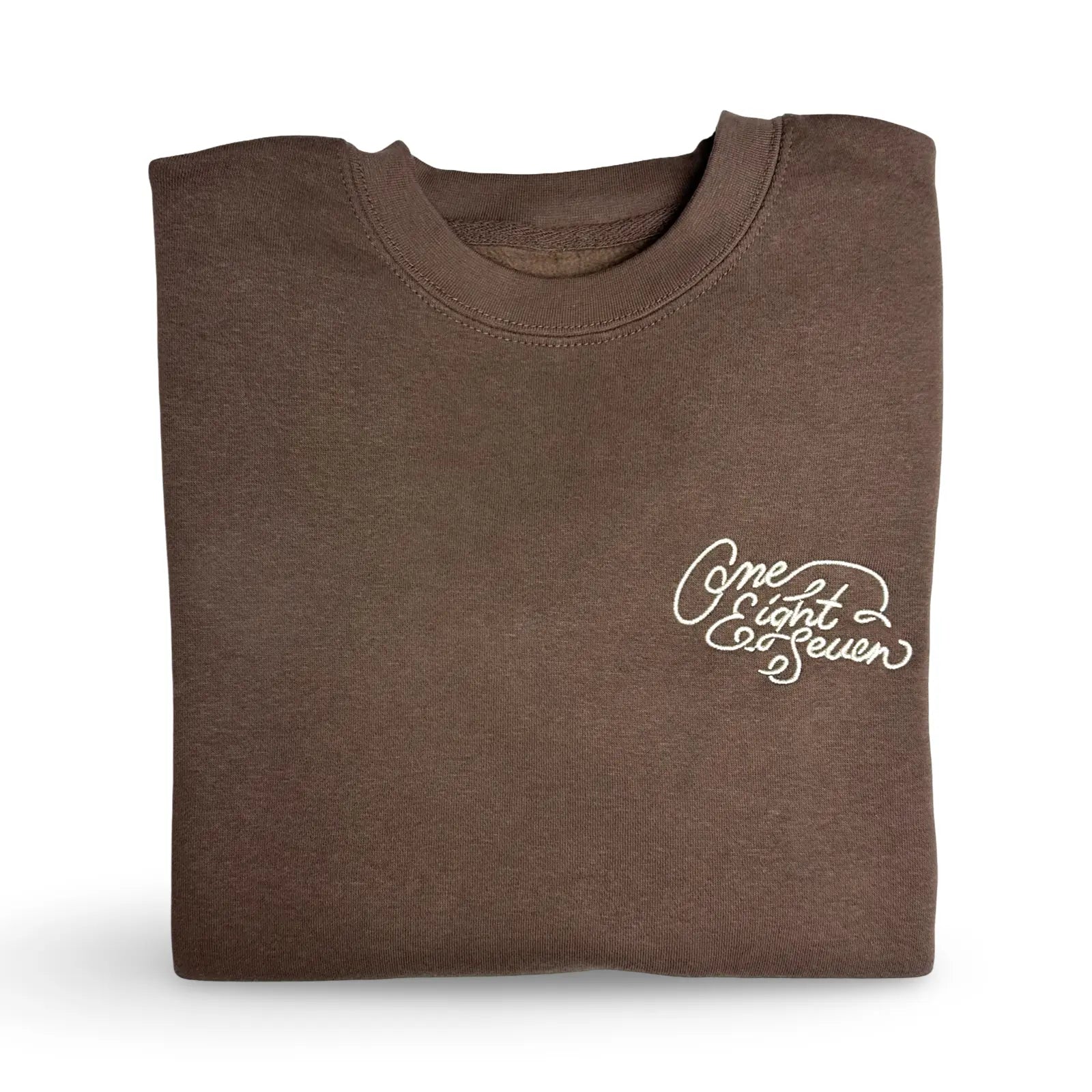 One Hot Copper 187 Embroidered Crewneck Sweatshirt – Chestnut Brown Ten-Eight